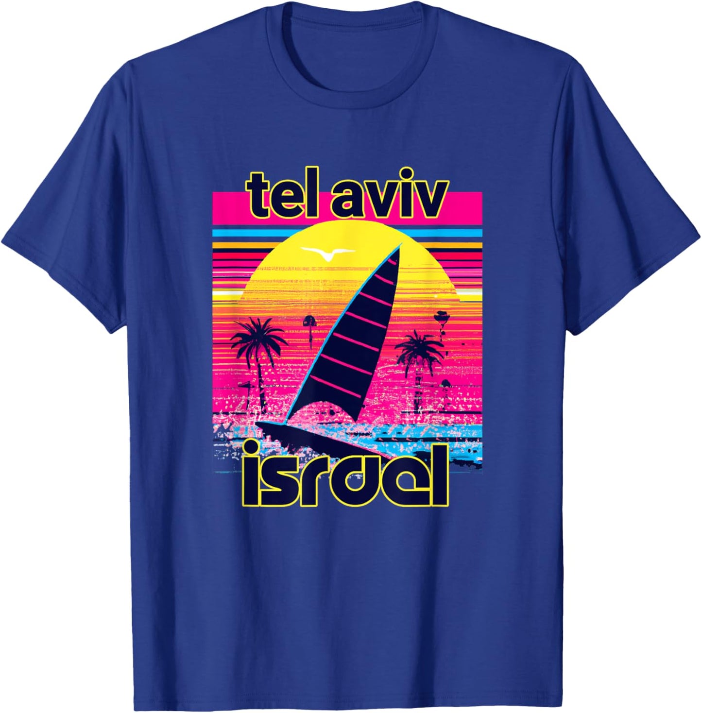 Tel Aviv Retro 80s Style Souvenir Beach Men Women Girls Kids T-Shirt - T-Shirt | Royal
