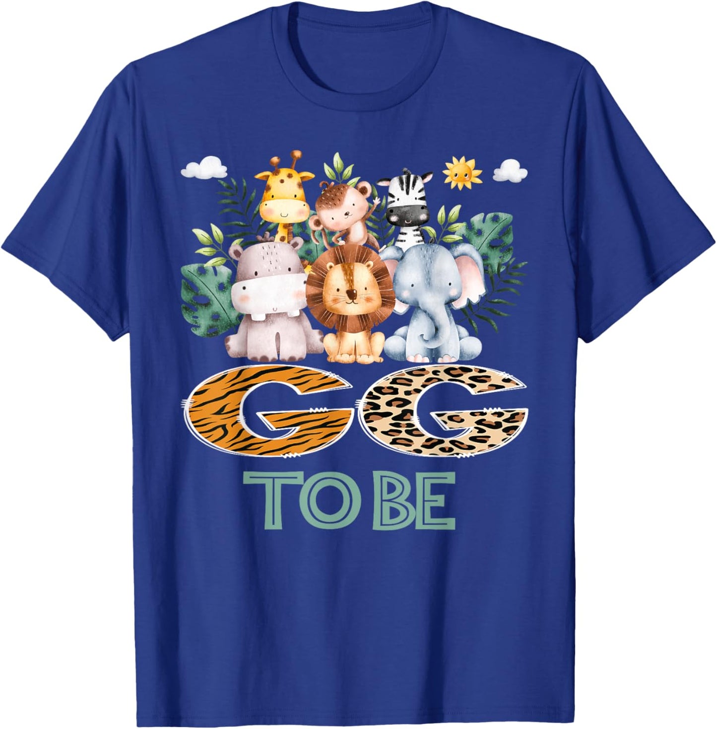 Soon To Be GG Jungle Animal Safari Gender Reveal T-Shirt - T-Shirt | Royal