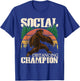 Social Distancing Champion - Funny Bigfoot Sasquatch T-Shirt - T-Shirt | Royal