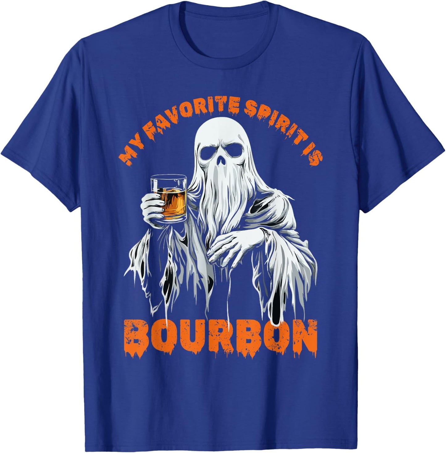 My Favorite Spirit Is Bourbon Halloween Ghost Costume T-Shirt - T-Shirt | Royal