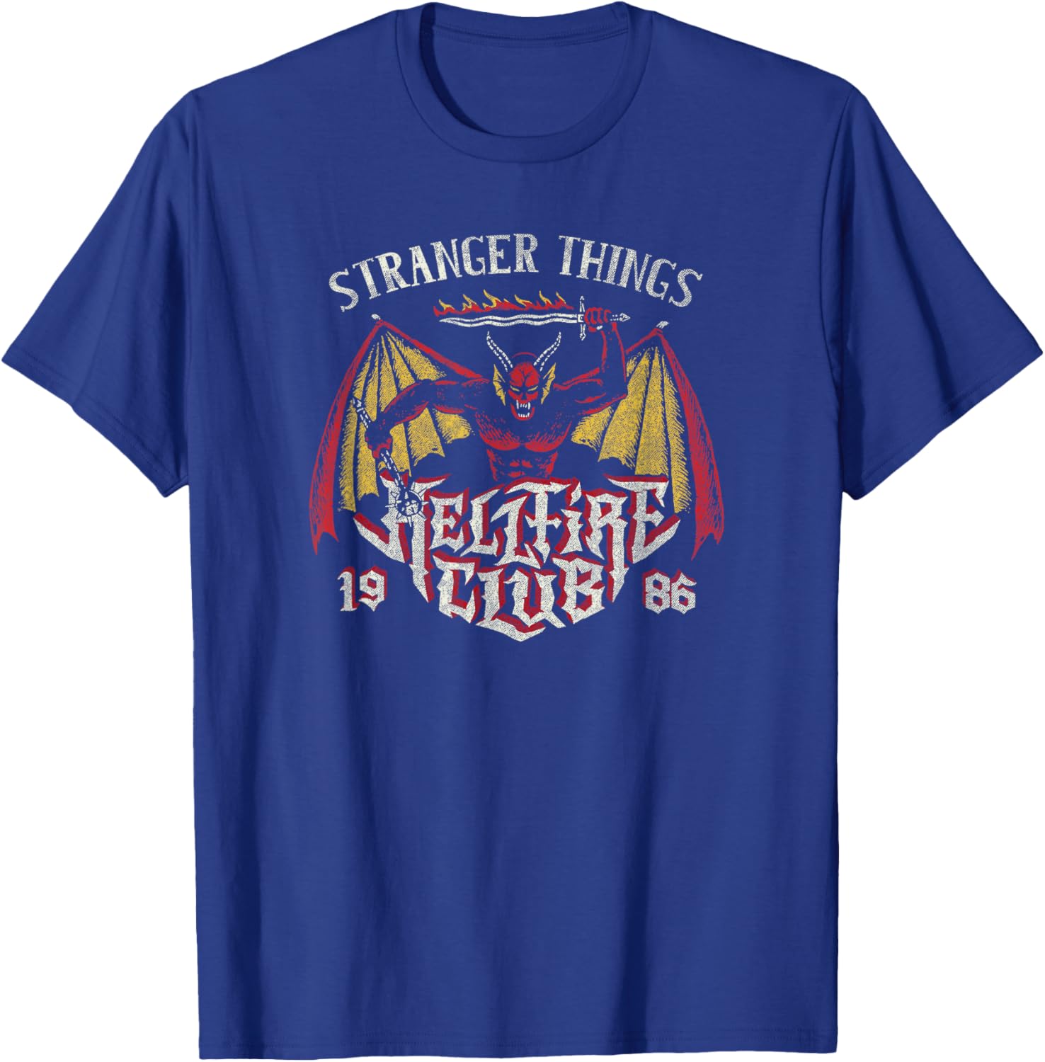 Stranger Things 4 Demon Hellfire Club 1986 Logo T-Shirt - T-Shirt | Royal