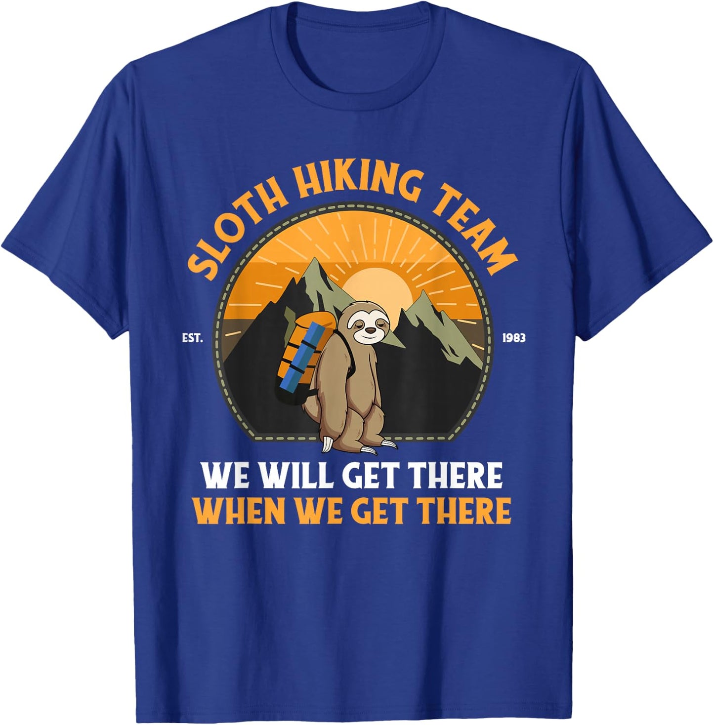 Sloth Hiking , Sloth Hiking Team T-Shirt - T-Shirt | Royal