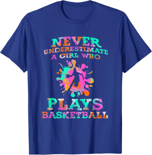 Basketball Player - Hoops Streetball Baller Basketball Girls T-Shirt - T-Shirt | Royal