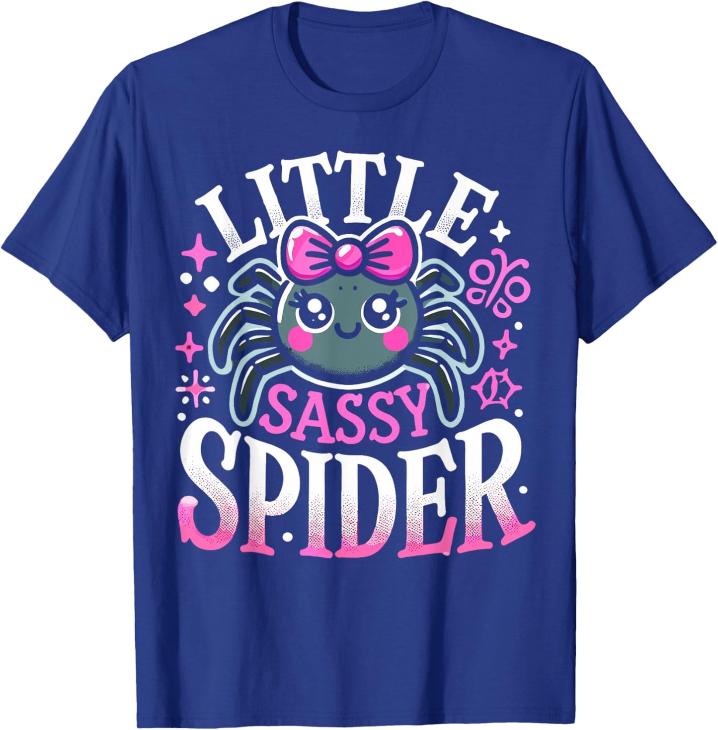Kids Little Sassy Spider Girls Cute Spider Halloween Decor T-Shirt - T-Shirt | Royal
