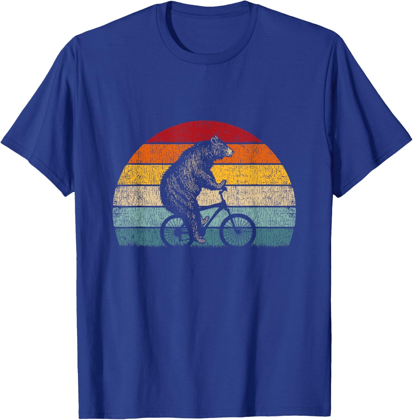 Funny Bear Cycling Bike Retro Graphic Bicycle T-Shirt - T-Shirt | Royal