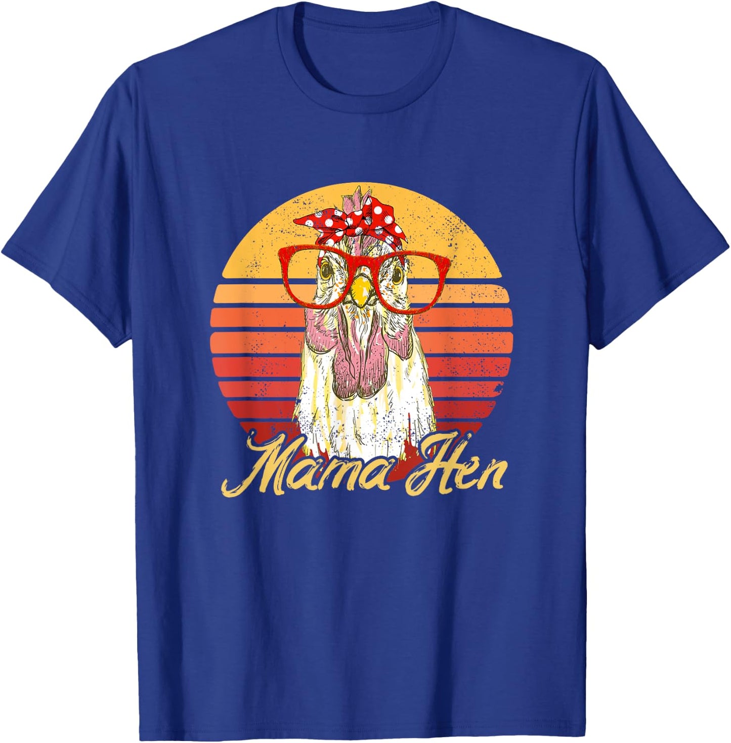 Vintage Mama Hen Chicken Gift Mom Farm T-Shirt - T-Shirt | Royal