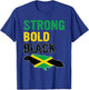Jamaica Independence Day Strong Bold Black Jamaican Flag T-Shirt - T-Shirt | Royal