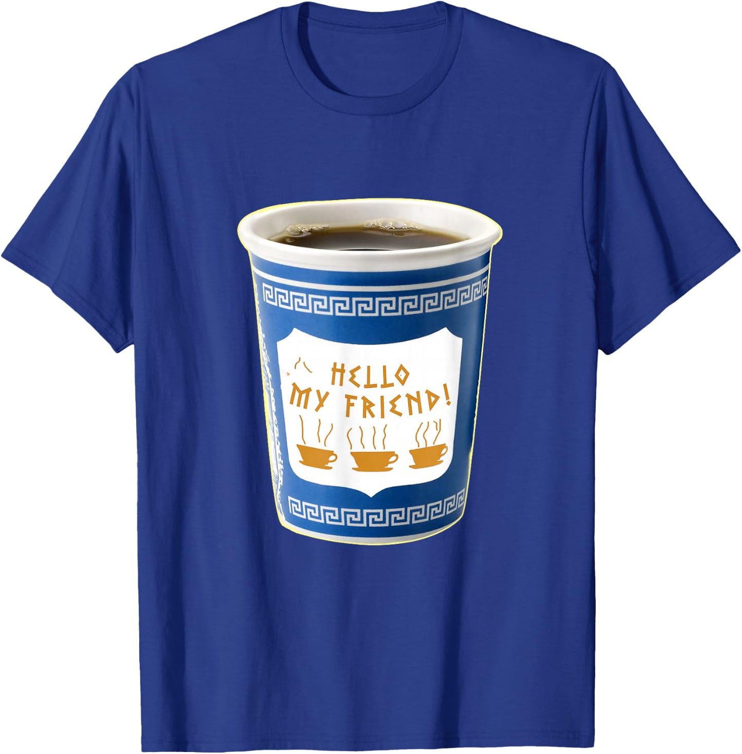 Old School NY New York Hometown Greek Diner Coffee Cup T-Shirt - T-Shirt | Royal
