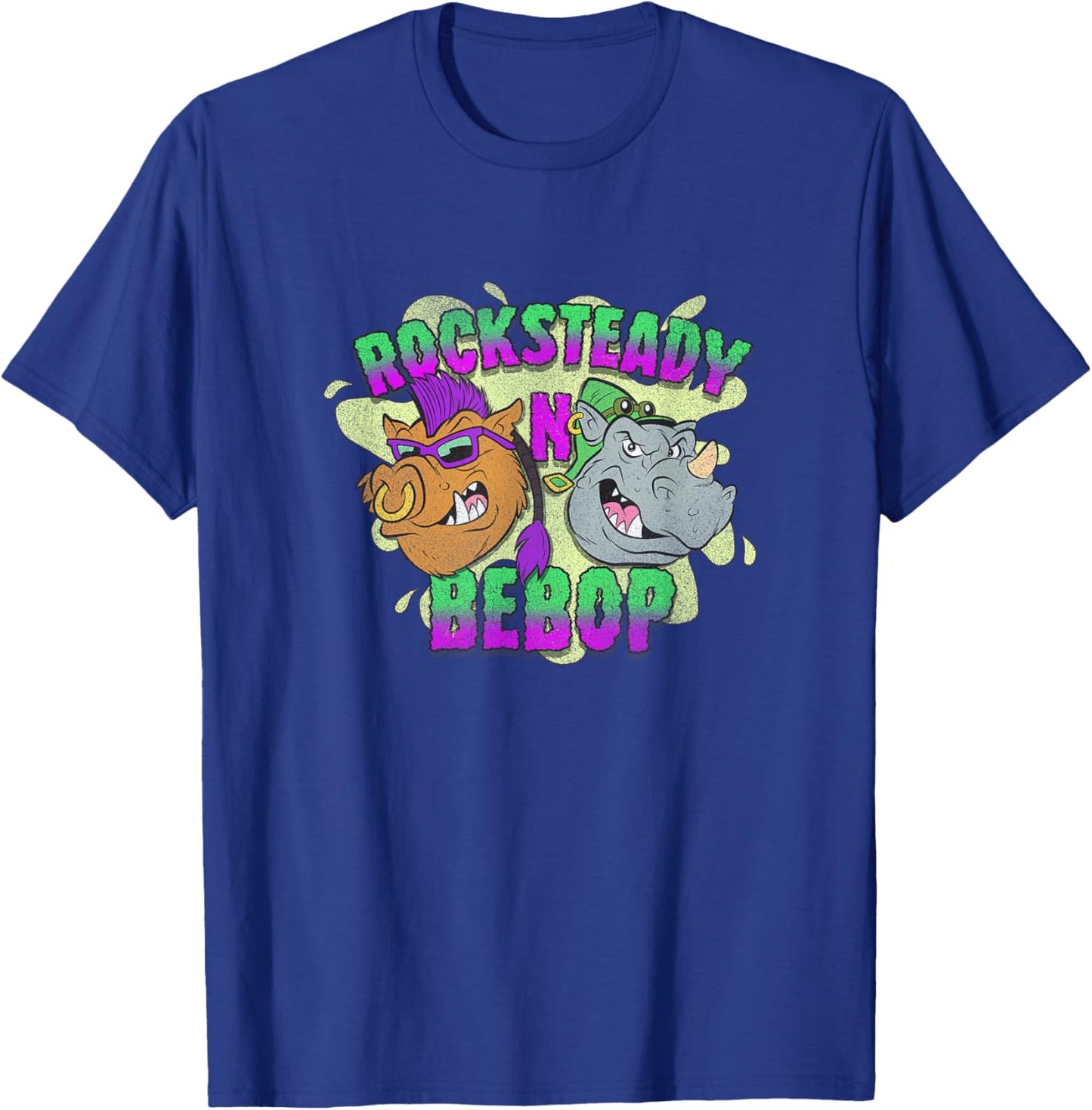 Teenage Mutant Ninja Turtles Rocksteady N Bebop Chest Poster T-Shirt - T-Shirt | Royal