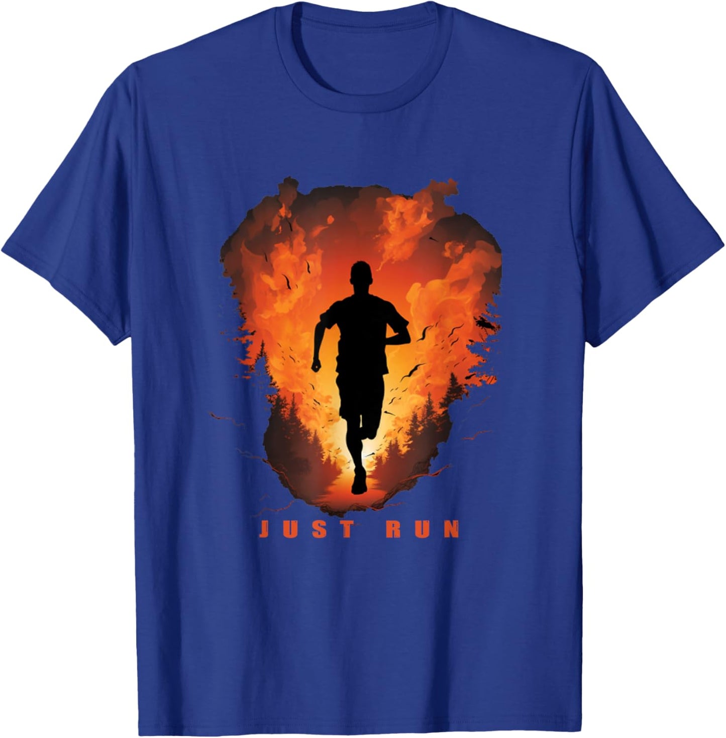 Just Run Cross Country Running Jogging XC Runner Marathoner T-Shirt - T-Shirt | Royal