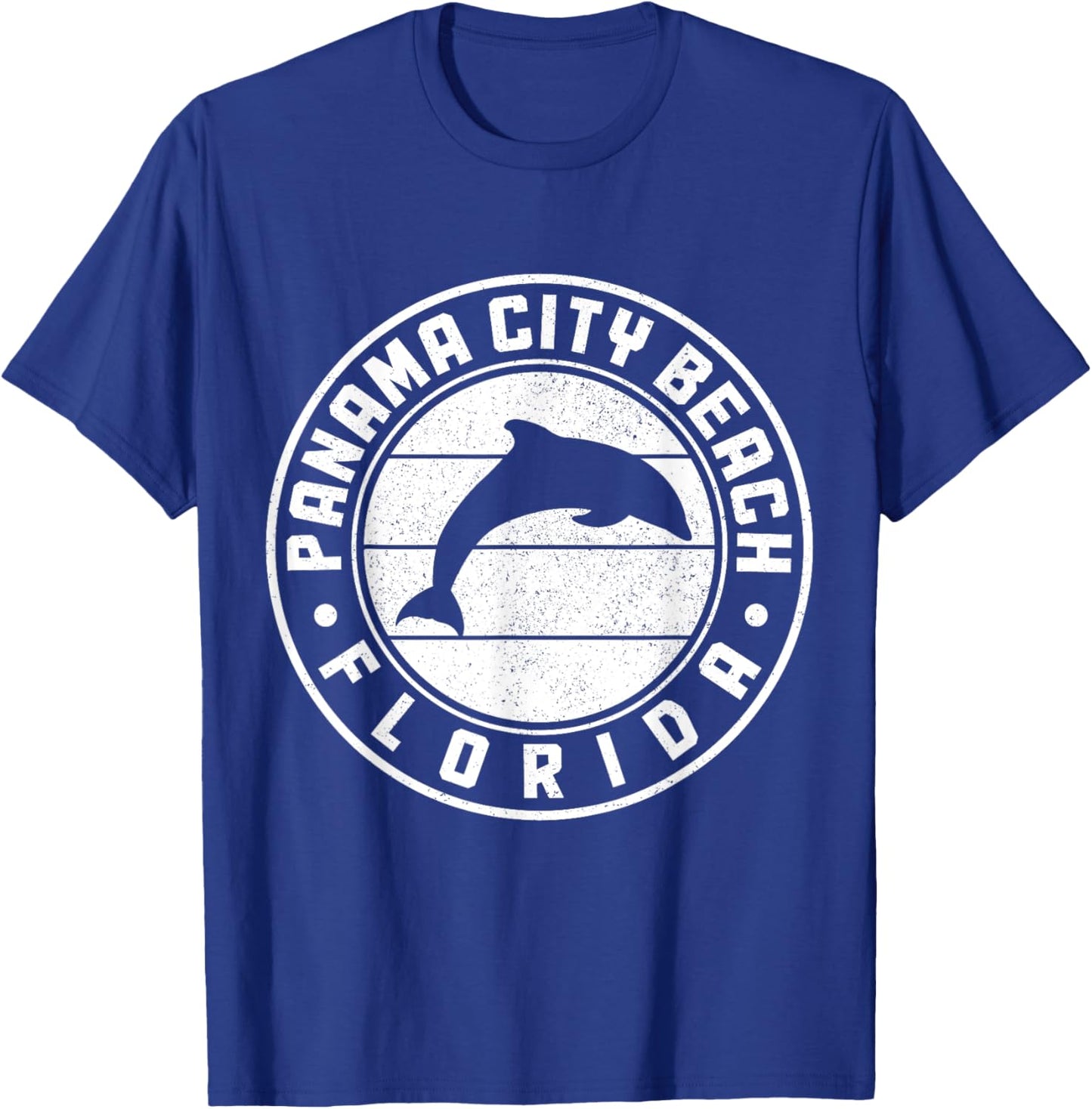 Panama City Beach Florida Dolphin Souvenir Vintage T-Shirt - T-Shirt | Royal