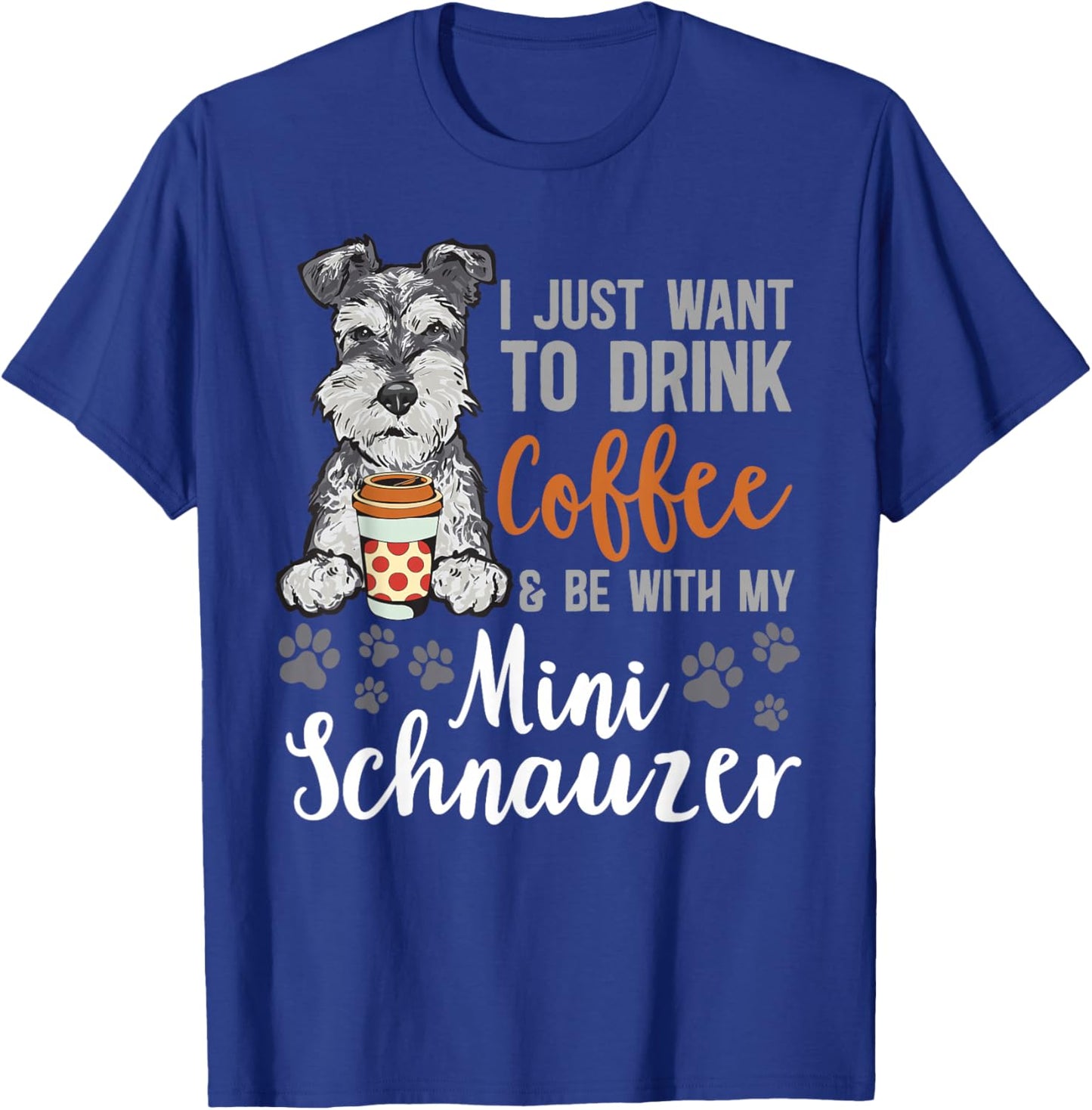 Miniature Schnauzer Dog Coffee Mini Schnauzer T-Shirt - T-Shirt | Royal