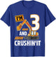 3 year old vehicles construction excavator Birthday 3rd T-Shirt - T-Shirt | Royal