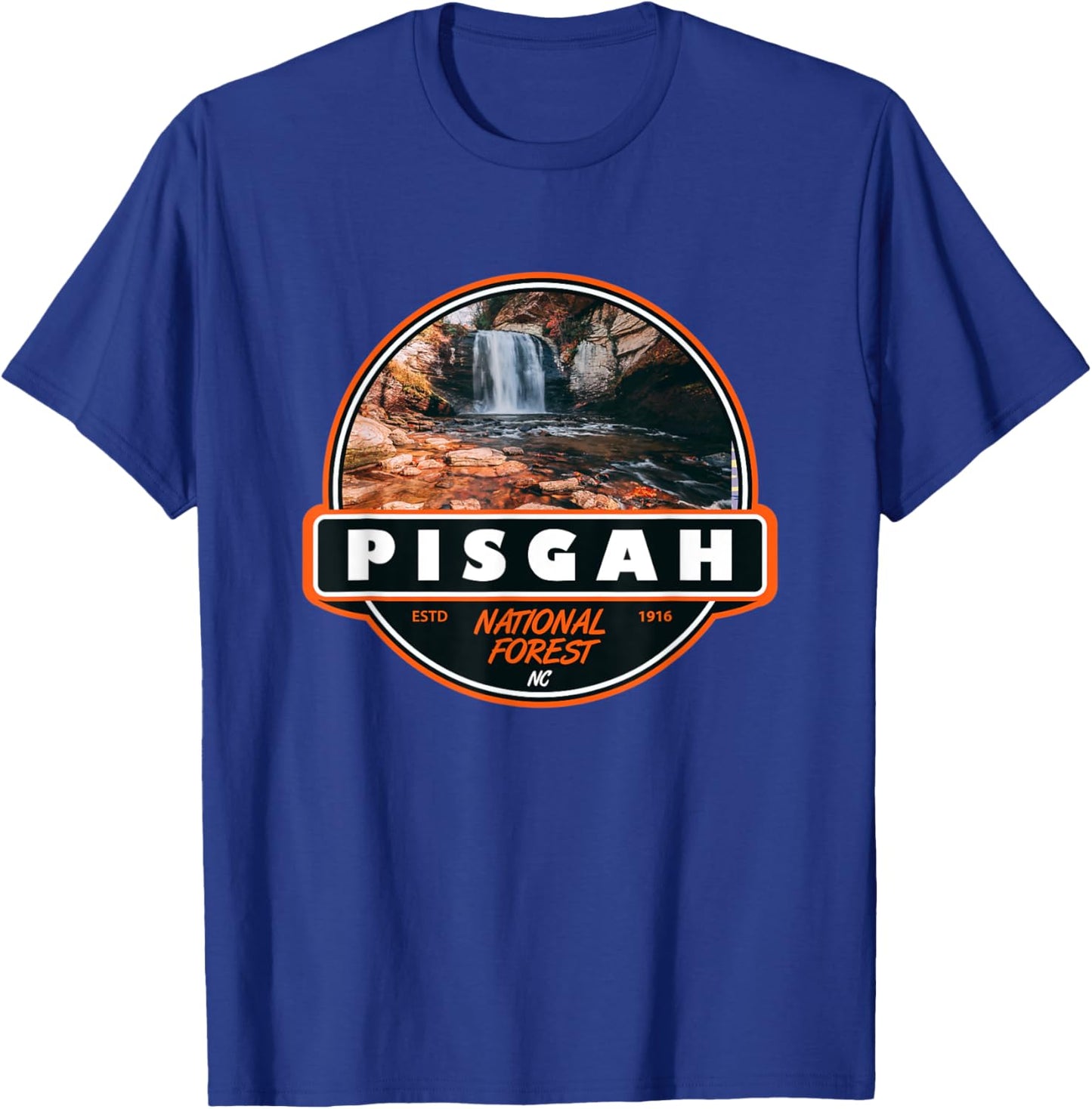 Pisgah National Forest North Carolina Badge T-Shirt - T-Shirt | Royal
