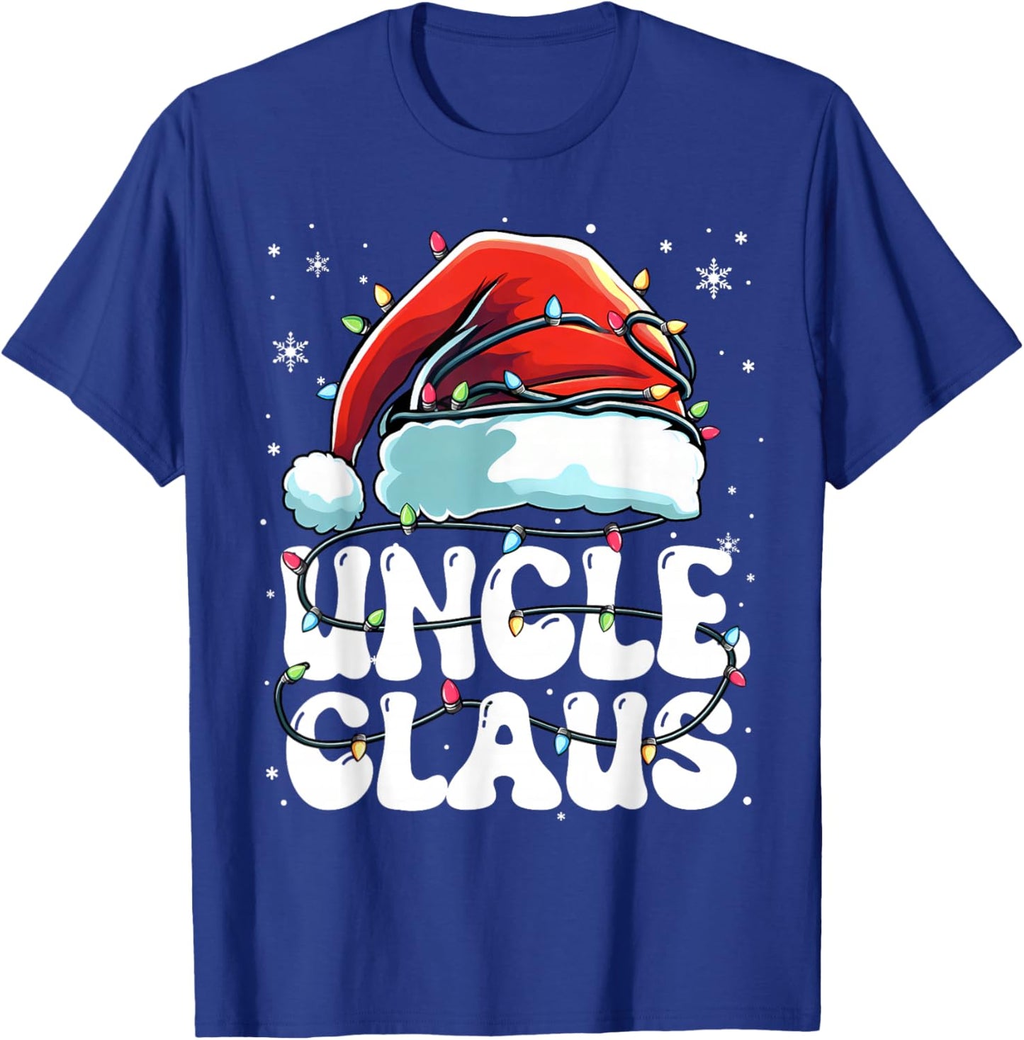 Groovy Uncle Claus Christmas Lights Funny Family Xmas Pajama T-Shirt - T-Shirt | Royal