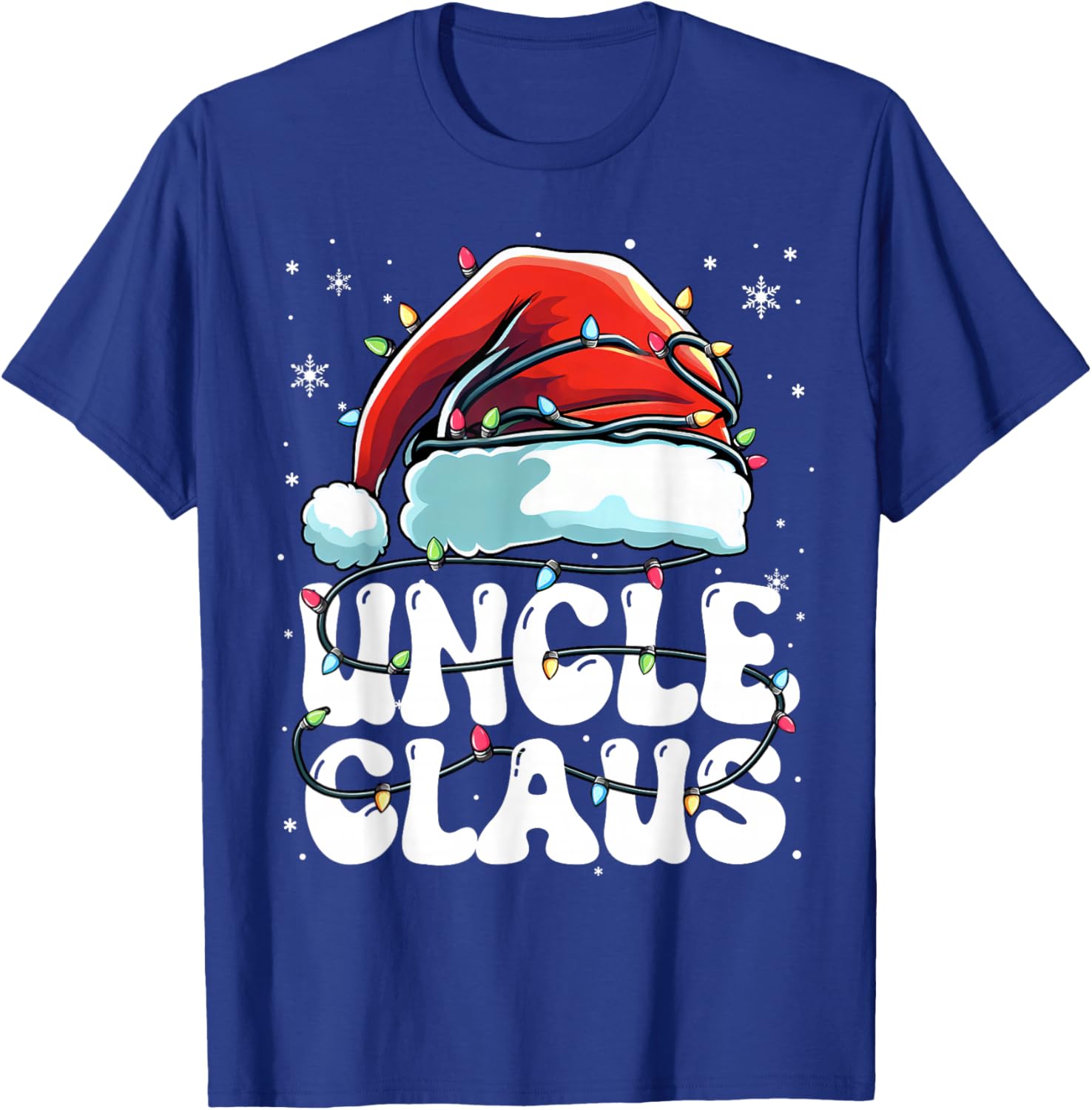 Groovy Uncle Claus Christmas Lights Funny Family Xmas Pajama T-Shirt - T-Shirt | Royal