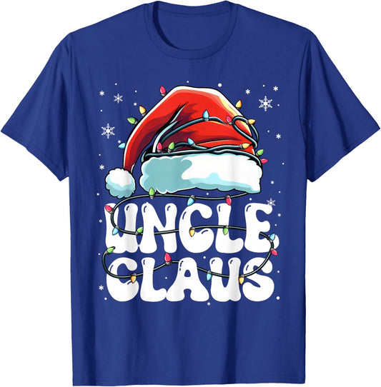 Groovy Uncle Claus Christmas Lights Funny Family Xmas Pajama T-Shirt - T-Shirt | Royal