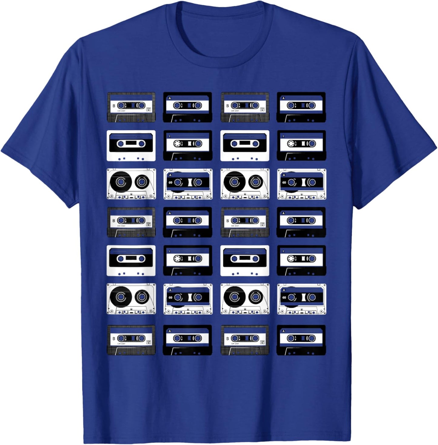 Cassette Tapes Audio Mixtapes 1980s Music Radio DJ T-Shirt - T-Shirt | Royal