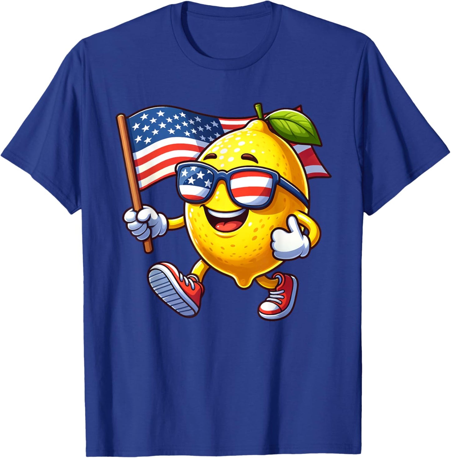 Lemon 4th July USA Flag Patriotic America Mom Dad Kids T-Shirt - T-Shirt | Royal