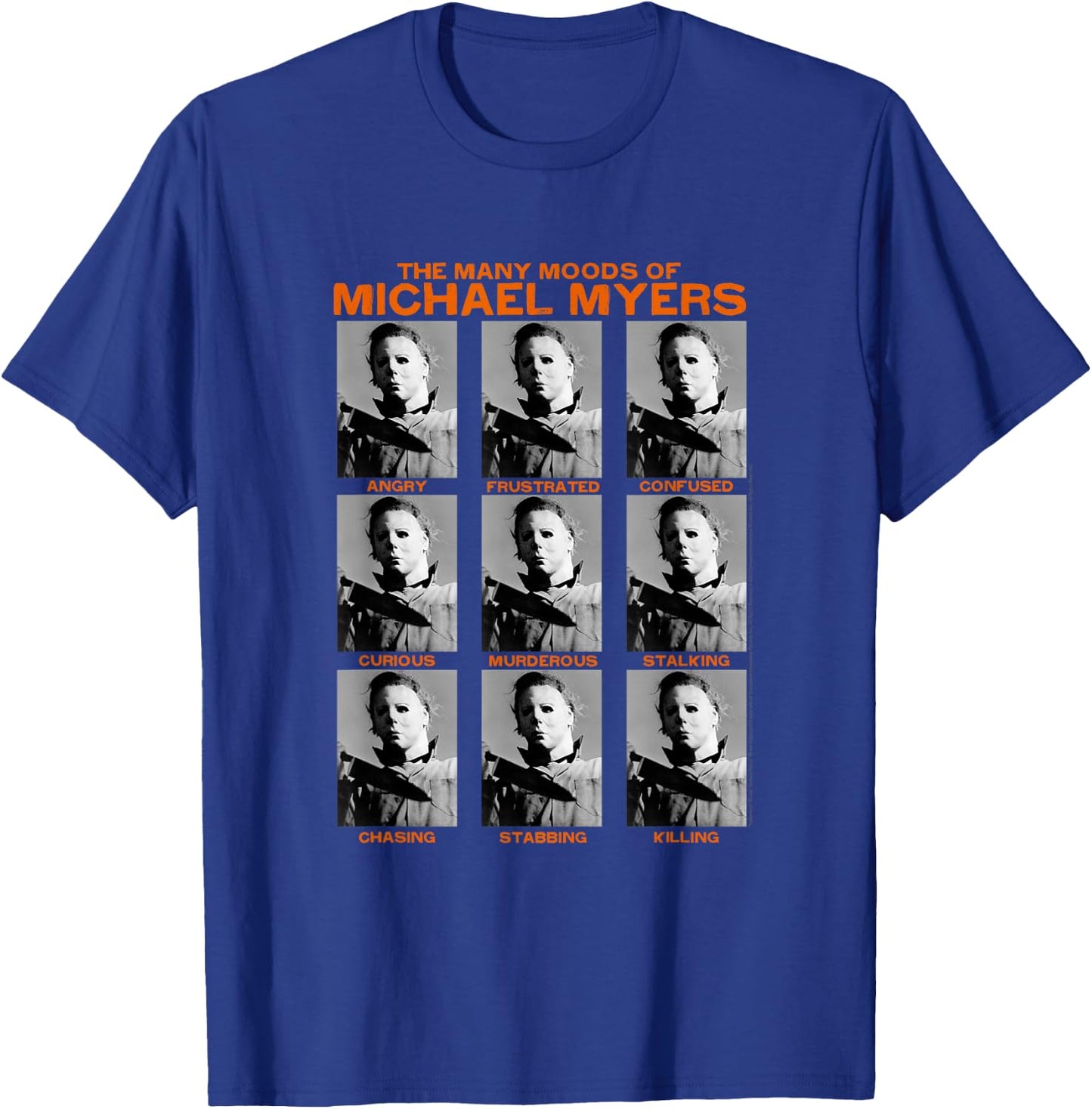 Halloween Many Moods of Michael Myers Small T-Shirt - T-Shirt | Royal