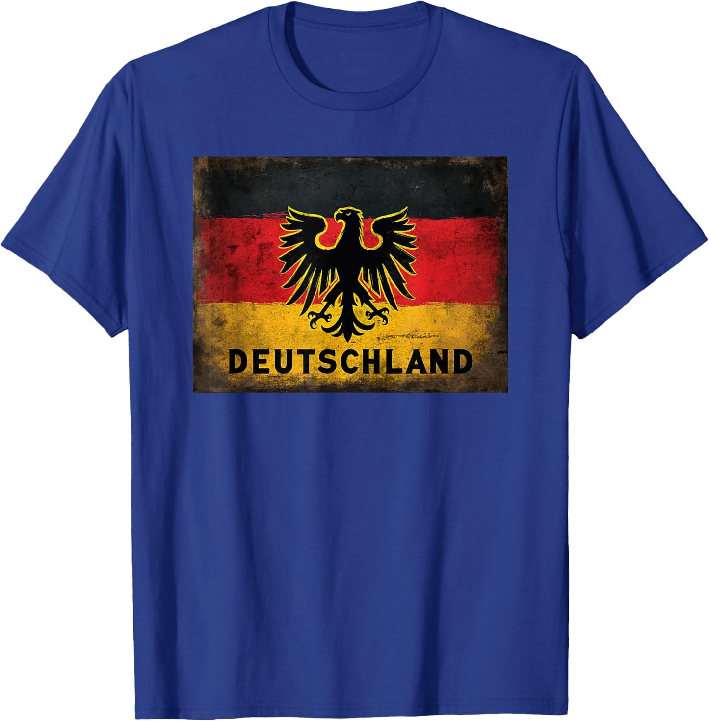 Vintage Deutschland Flag – Classic German Pride Distressed T-Shirt - T-Shirt | Royal
