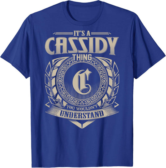 Proud CASSIDY Name Family Vintage -Adults, -Kids Black Small Modern Short Sleeve T-Shirt - T-Shirt | Royal