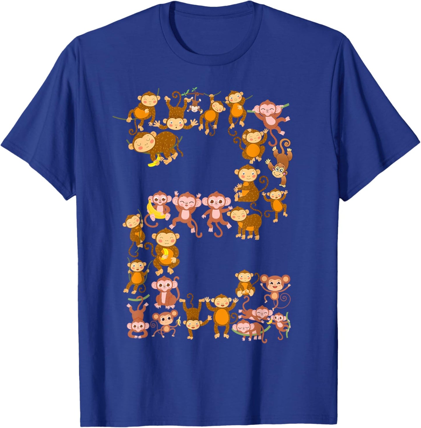 Toddler 2nd Birthday Monkey Themed 2 Year Old Monkeys Lovers T-Shirt - T-Shirt | Royal