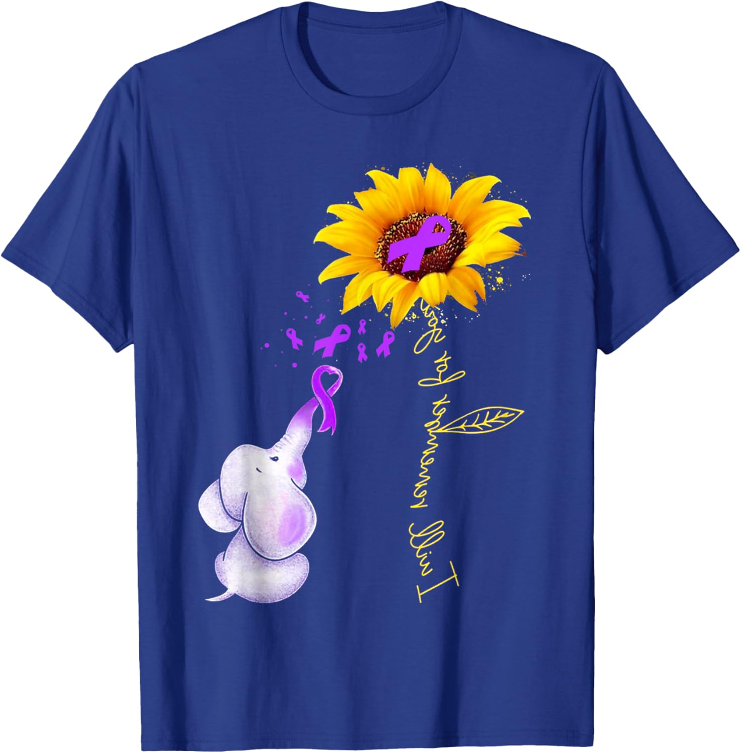 I'll Remember For You Purple Elephant Alzheimer's Awareness T-Shirt - T-Shirt | Royal