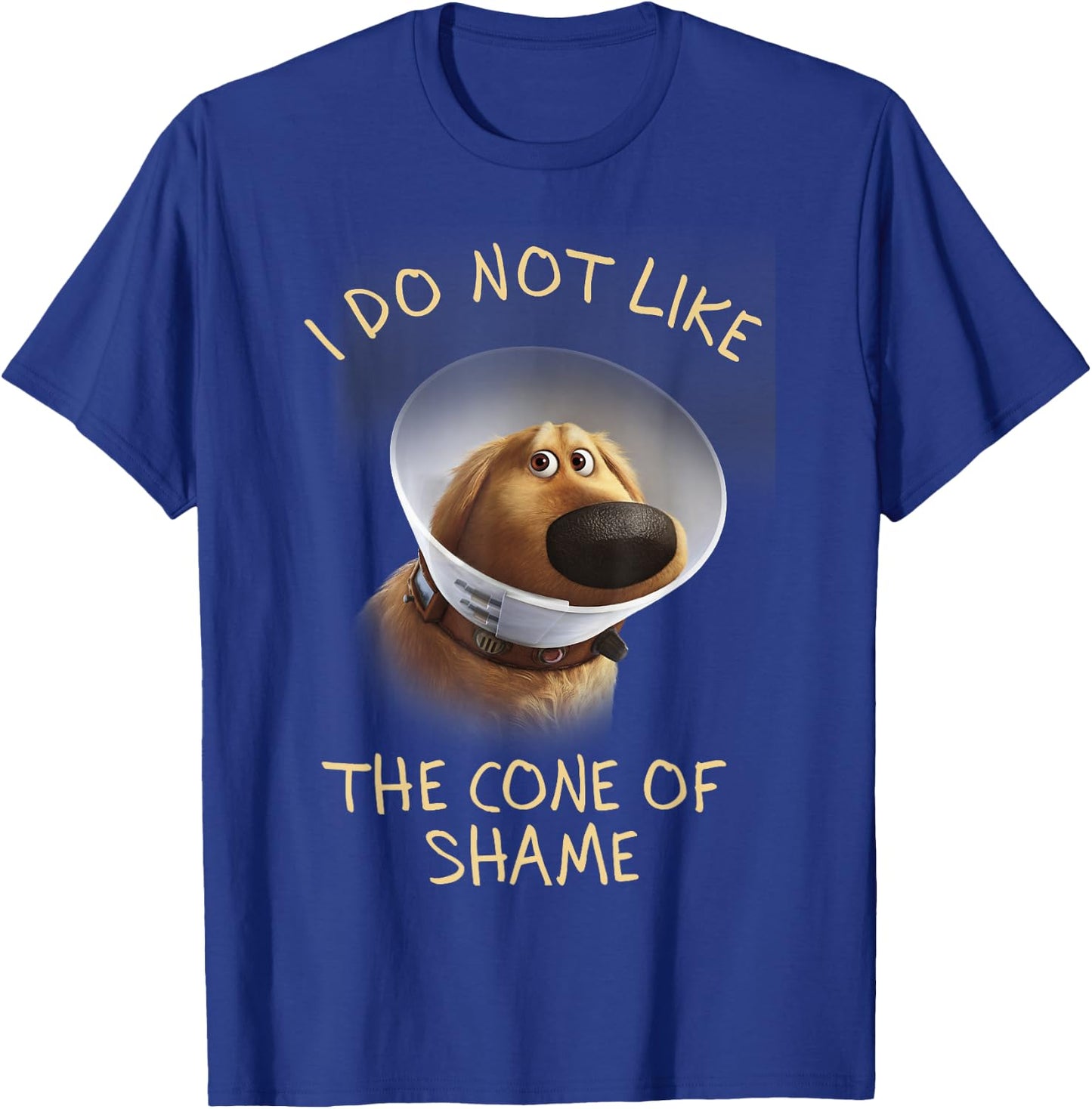 Disney Pixar Up Dug Sad Cone of Shame Graphic T-Shirt - T-Shirt | Royal