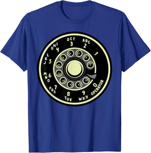 Retro Rotary Phone Dial Telephone Landline Vintage Halloween T-Shirt - T-Shirt | Royal