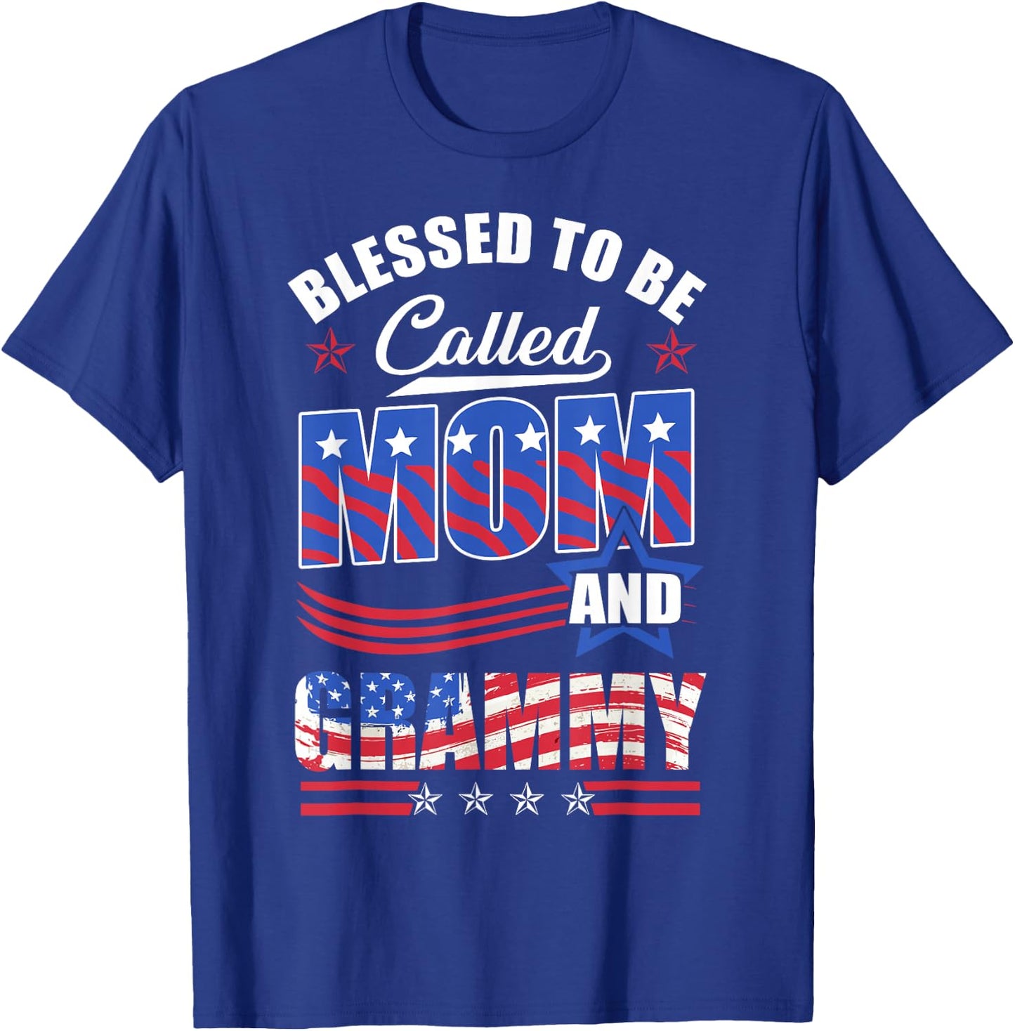 Blessed To Be Called Mom And Grammy American Flag T-Shirt - T-Shirt | Royal