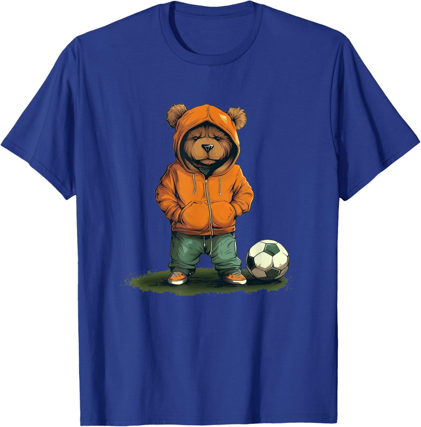 Funny Teddy bear loves soccer for boys and girls T-Shirt - T-Shirt | Royal