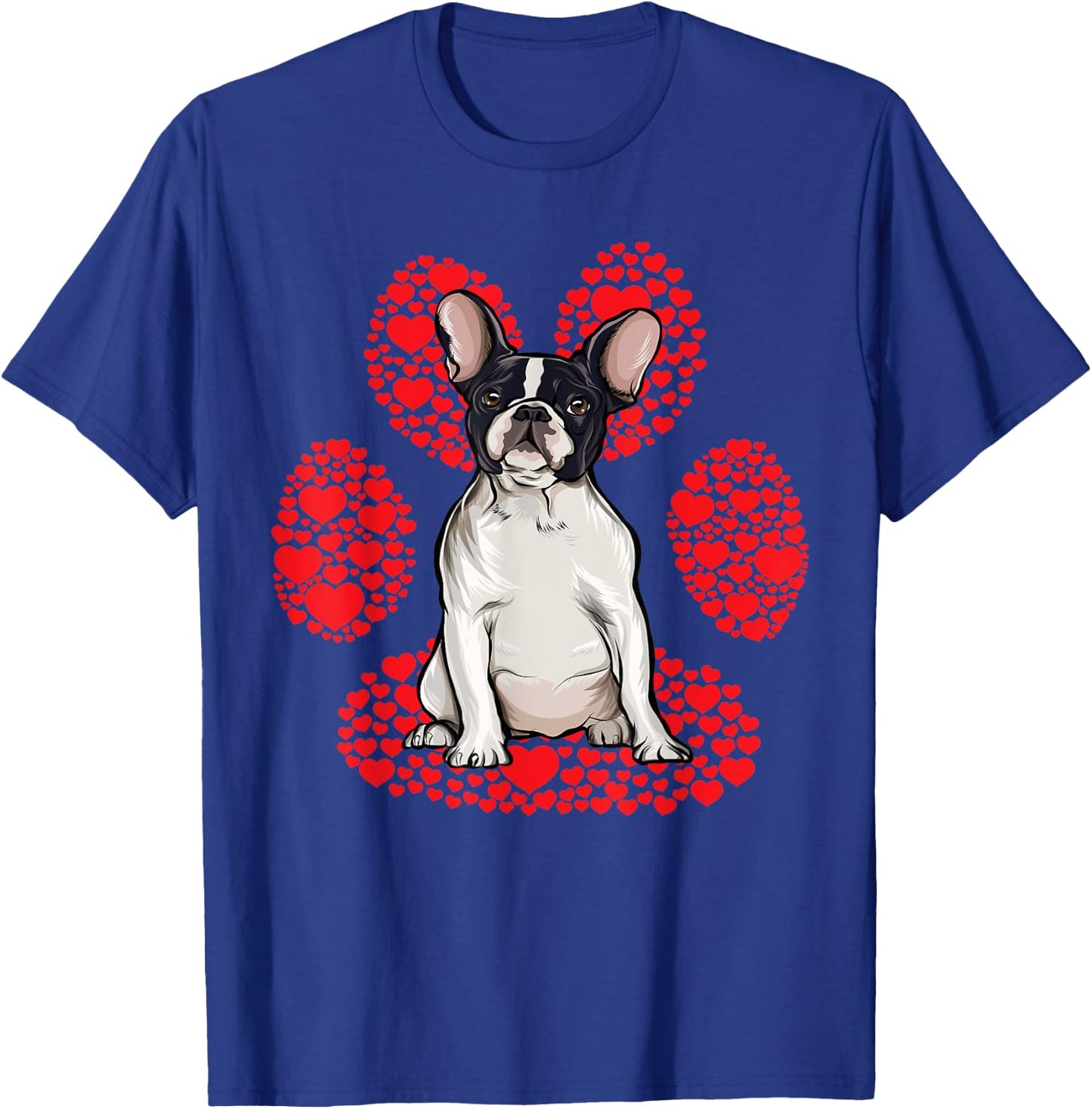 French Bulldog Valentines Day Dog Love Paw T-Shirt - T-Shirt | Royal