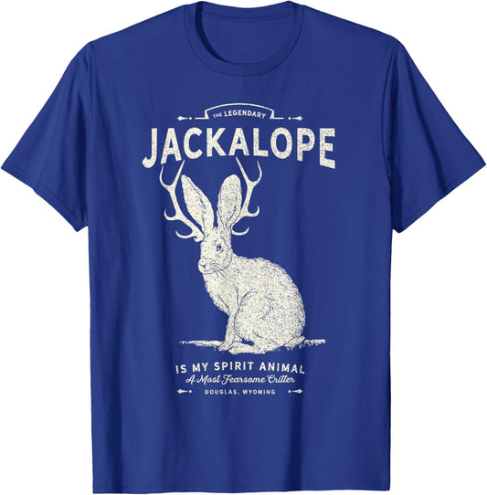 Vintage Jackalope, Spirit Animal, Mythical Critter T-Shirt - T-Shirt | Royal