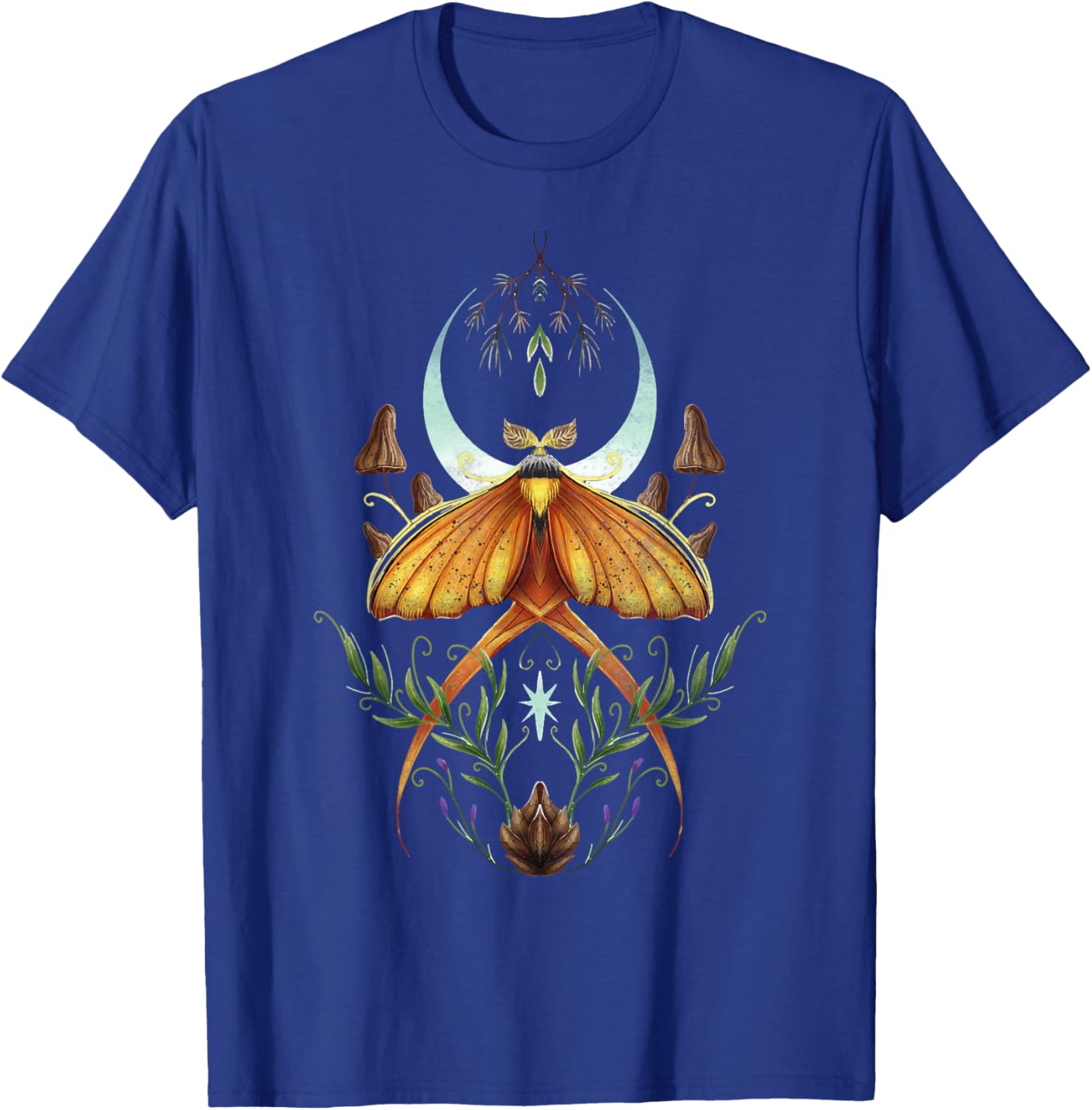 Cute Fairycore Floral Moth Aesthetic Celestial Luna T-Shirt - T-Shirt | Royal