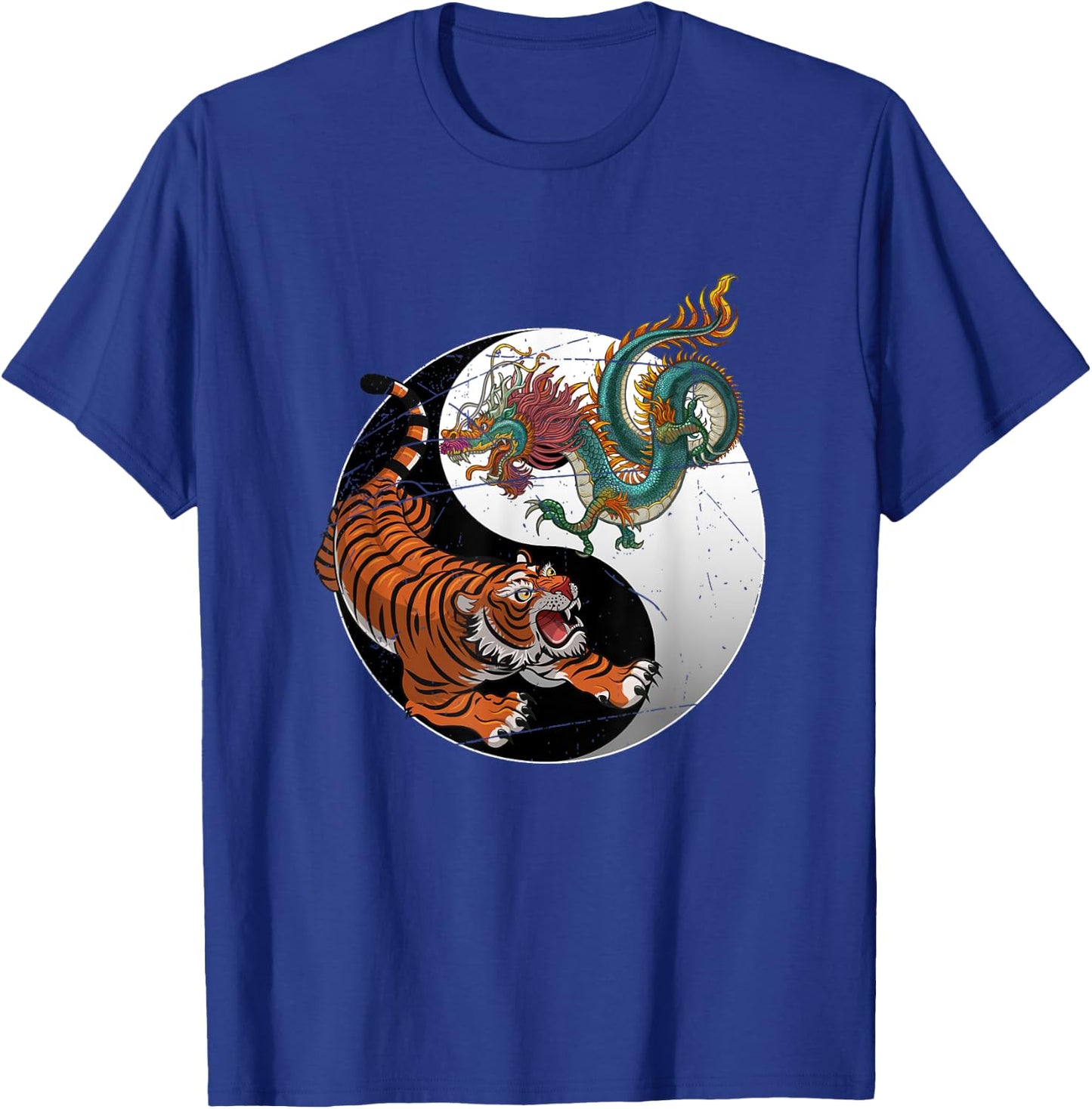 Asian Dragon Tiger Yin Yang Tiger T-Shirt - T-Shirt | Royal
