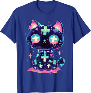 Cute Goth Cat Kawaii Gothic Outfit Cute E-Girl Grunge T-Shirt - T-Shirt | Royal