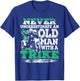 Never Underestimate An Old Man With A Trike Cool Trike Rider T-Shirt - T-Shirt | Royal