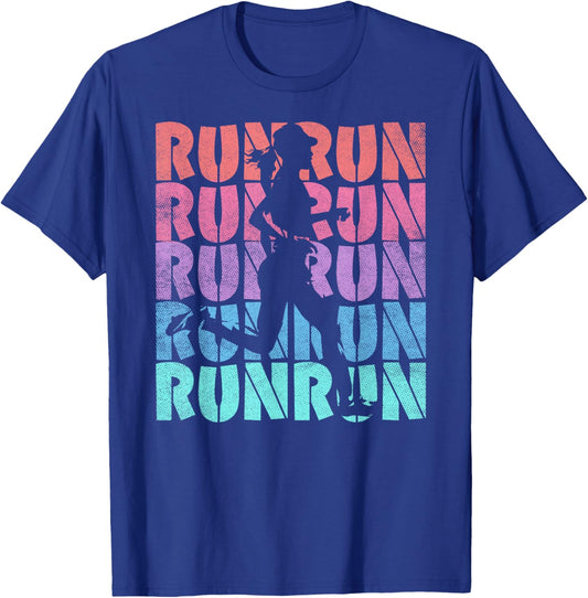 Run Runner Marathon Cross Country Running Motivational T-Shirt - T-Shirt | Royal
