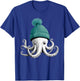 Cephalopod Octopus Lover Chilling in a Cap Novelty Apparel T-Shirt - T-Shirt | Royal