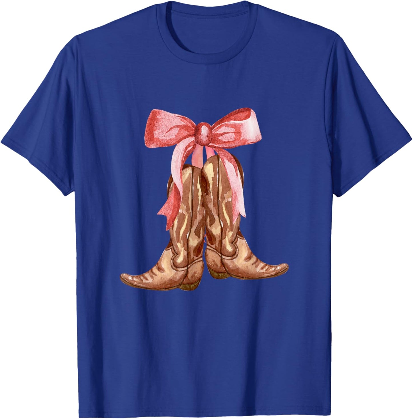 Cowgirl Boots Coquette Pink Bow Preppy Toddler Women Girl T-Shirt - T-Shirt | Royal