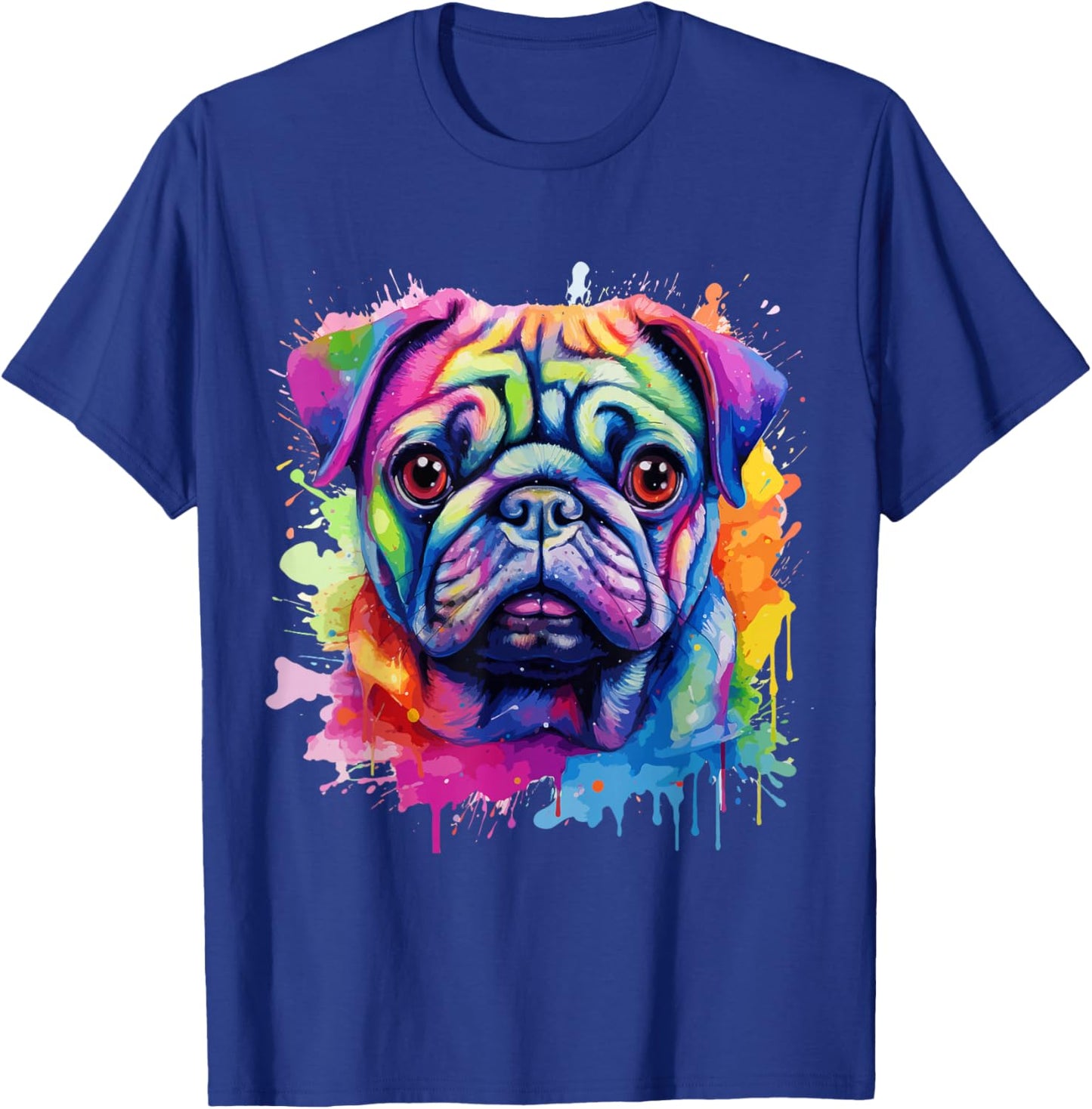 Pug Lovers Pop Art Color Pug Dog T-Shirt - T-Shirt | Royal