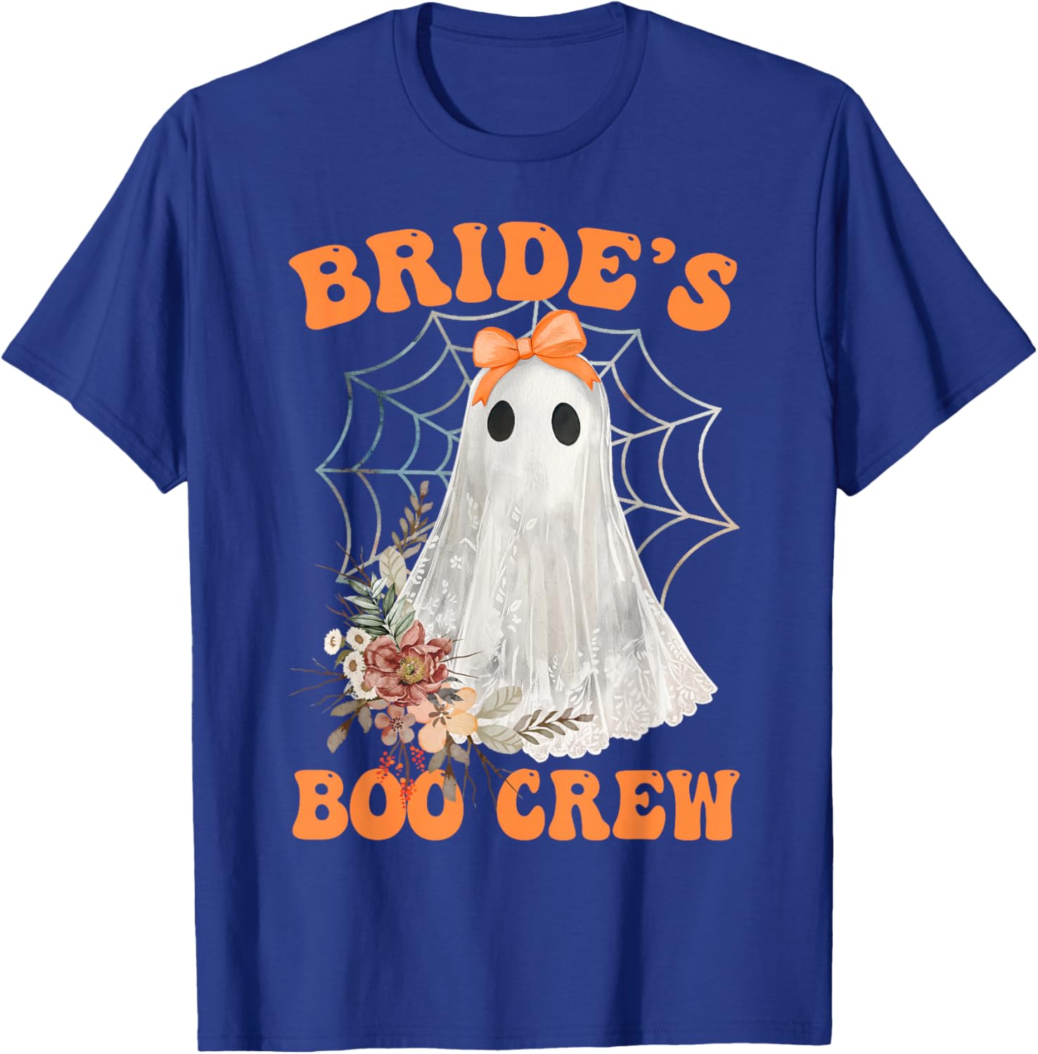 Bride's Boo Crew Bow Lace Ghost Halloween Bachelorette T-Shirt - T-Shirt | Royal