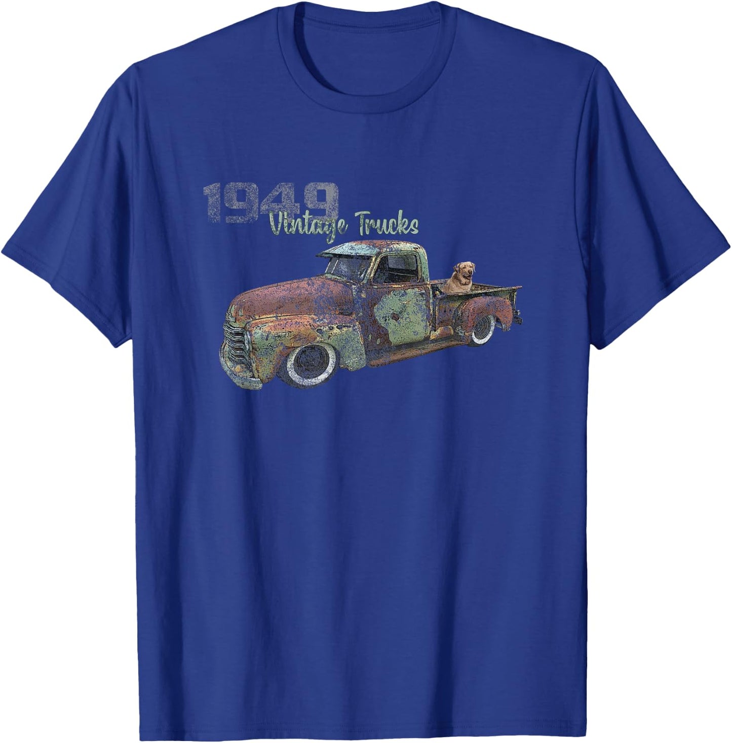 OLD 1949 PICKUP TRUCK, 1940s VINTAGE PICK UP, CLASSIC TRUCKS T-Shirt - T-Shirt | Royal