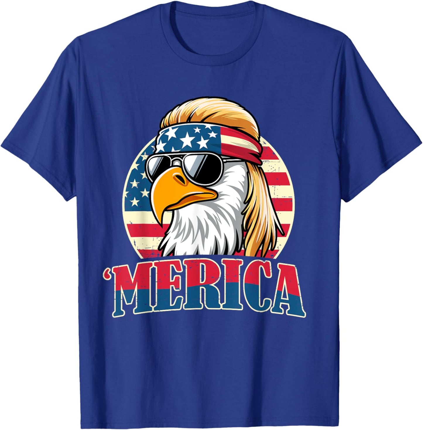 4th of July Funny Patriotic American Retro USA Men Women T-Shirt - T-Shirt | Royal