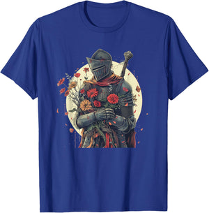 Funny medieval Knight with flowers in hand outfit T-Shirt - T-Shirt | Royal