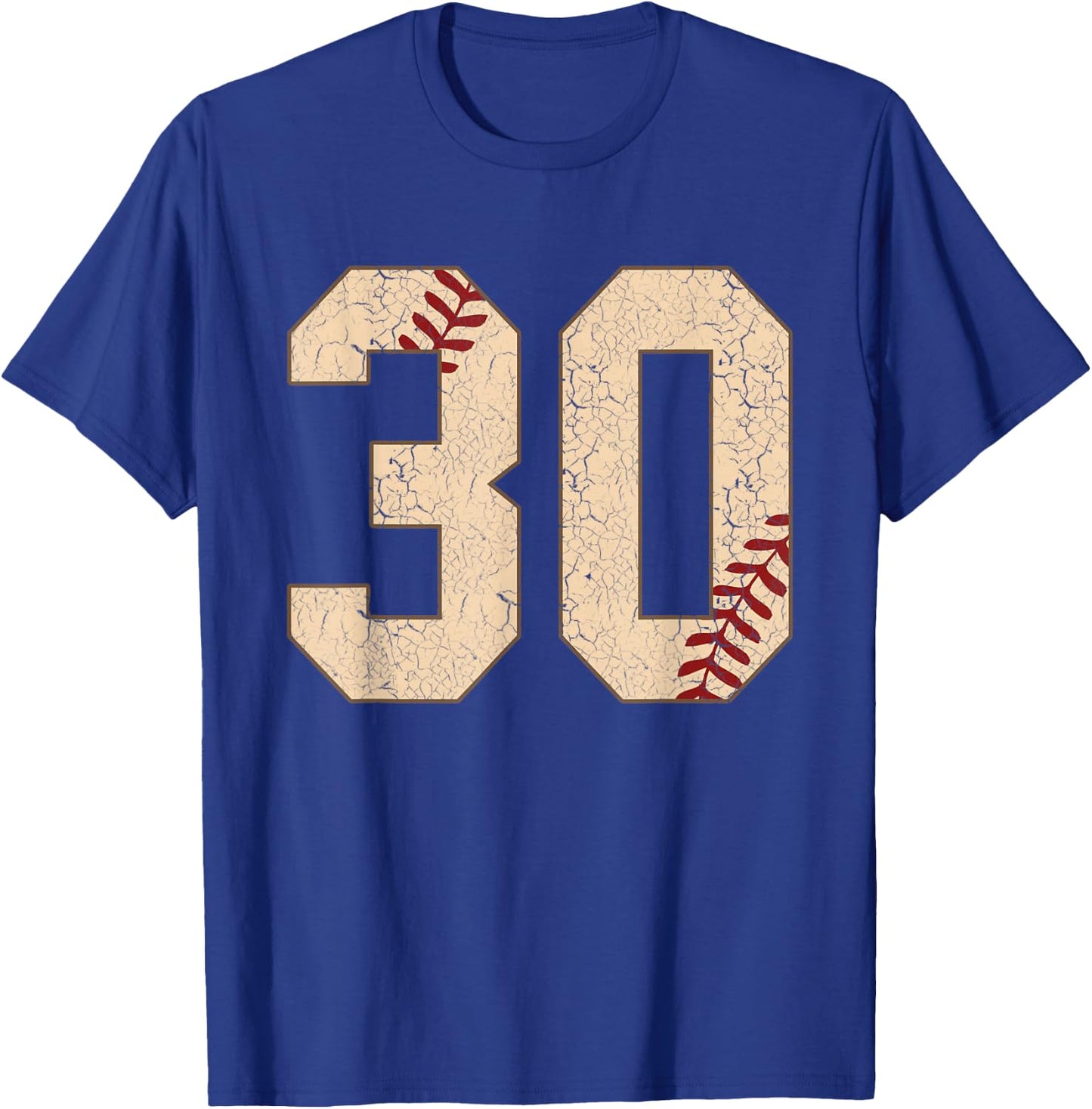 30th Birthday Gift Baseball and Softball 30 Years Old T-Shirt - T-Shirt | Royal
