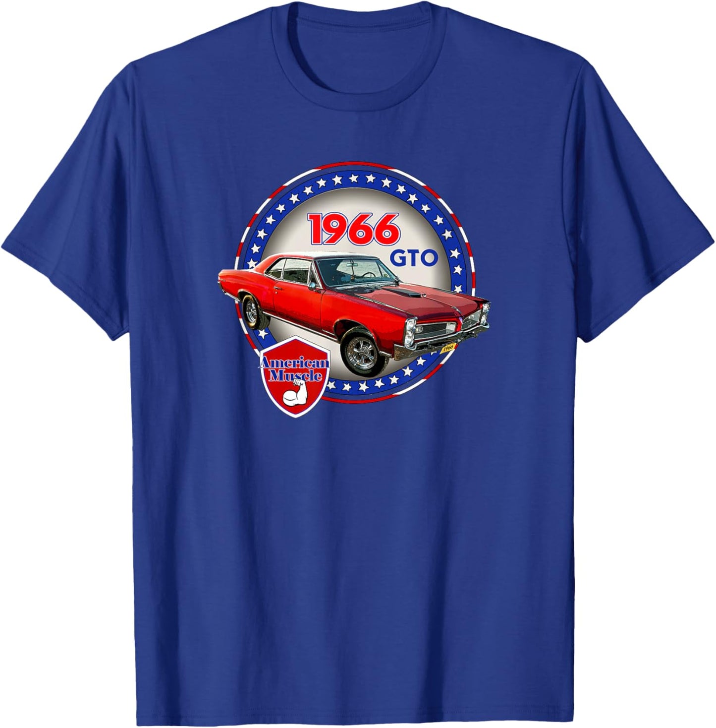 Vintage 1966 Gto, Classic American Muscle Car, V8 T-Shirt - T-Shirt | Royal