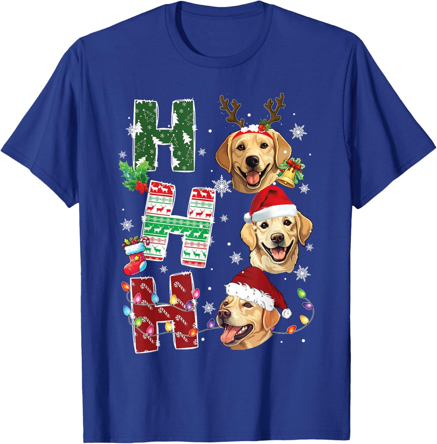 Ho Ho Ho Labrador Retriever Christmas Dogs Costume Pajamas T-Shirt - T-Shirt | Royal