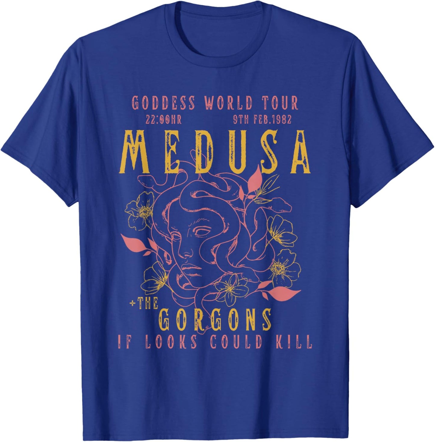 The Female Gaze Medusa Distressed Band | Goddess World Tour T-Shirt - T-Shirt | Royal